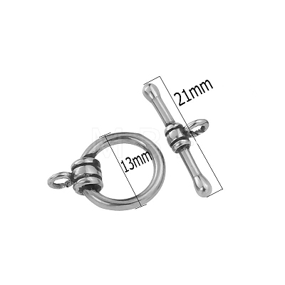 Stainless Steel Toggle Clasps PW-WG419A3-10-1