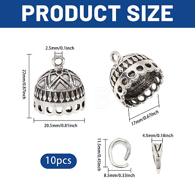 10Pcs Alloy Pendant Bails FIND-CA0011-52C-1