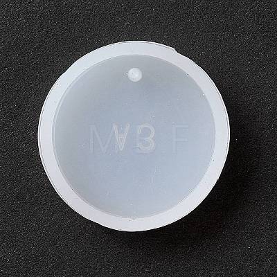 Flat Round Pendant Silicone Molds DIY-K047-05-1