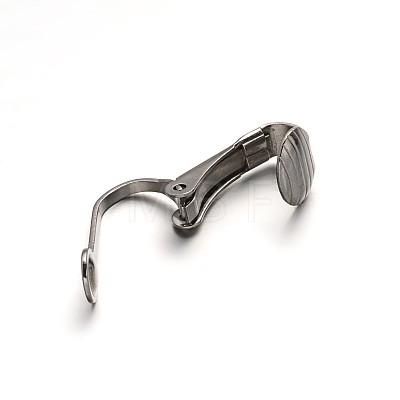 304 Stainless Steel Clip-on Earring Findings STAS-G130-09P-1