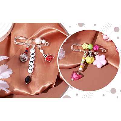 8Pcs 2 Colors Stainless Steel Safety Pins STAS-YW0001-38-1