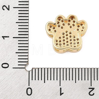 Brass Micro Pave Clear Cubic Zirconia Slide Charms ZIRC-I068-23G-1