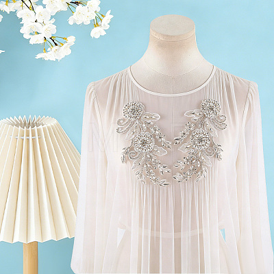 1Pair Flower Beading Cloth Embroidery Ornaments Accessories DIY-FG0010-47A-1