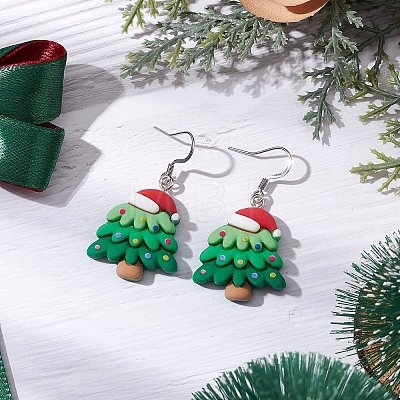 Christmas Resin Dangle Earrings EJEW-JE06090-1