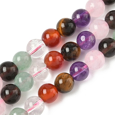 Natural Mixed Gemstone Beads Strands G-P574-A02-6mm-1