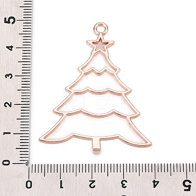 Rack Plating Alloy Open Back Bezel Pendants X-PALLOY-Q351-10RG-FF-1