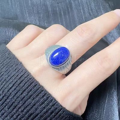 925 Sterling Silver with Natural Lapis Lazuli Finger Rings WGB2E64-45-1