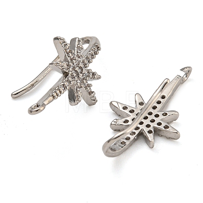 Rack Plating Brass Pave Cubic Zirconia Earring Hooks KK-O143-21P-1