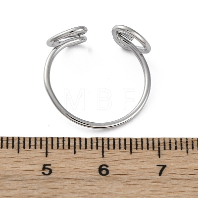 Heart 304 Stainless Steel Open Cuff Rings for Women RJEW-F174-07P-1