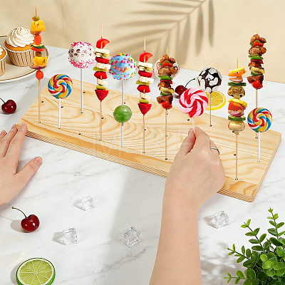 Pine Wood Dessert Display Pedestals ODIS-WH0095-022A-1