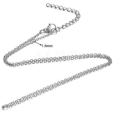 Non-Tarnish 304 Stainless Steel Cable Chain Necklace X-STAS-T040-PJ204-50-1