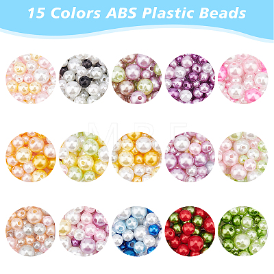   15 Colors ABS Plastic Beads KY-PH0001-54-1