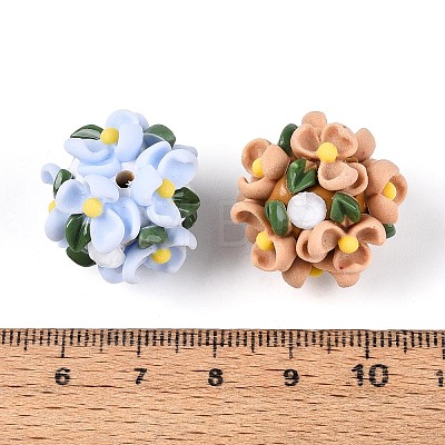 Handmade Polymer Clay Rhinestone Beads with Resin RESI-T060-26M-1