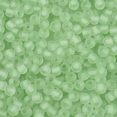 FGB Frosted Transparent Glass Seed Beads SEED-N013-02A-08-1