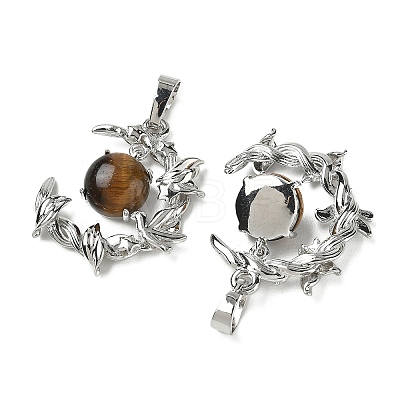 Natural Tiger Eye Pendants G-B194-01P-07-1