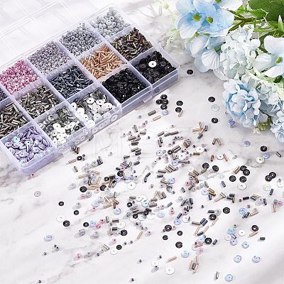  300g 15 Colors Glass Seed Beads SEED-NB0001-30-1