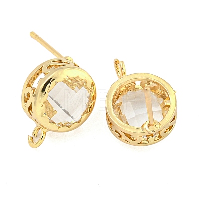 Bass Glass Stud Earring Findings KK-S387-01G-1