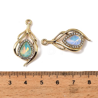UV Plating Alloy Glass Pendants FIND-K032-37G-1