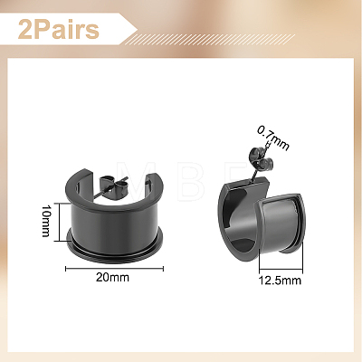 Unicraftale 2 Pairs Stainless Steel Round Stud Earring Finding STAS-UN0050-94EB-1