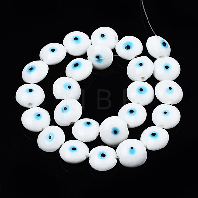 Handmade Evil Eye Lampwork Beads Strands LAMP-N029-009F-1