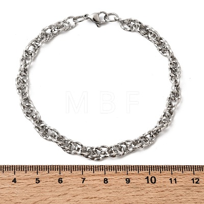 201 Stainless Steel Link Chain Bracelets for Men STAS-T077-12P-1