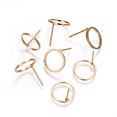 Brass Stud Earrings X-EJEW-F189-03G-NF-1