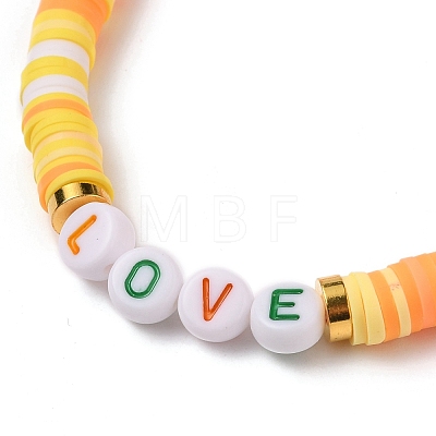 Polymer Clay Heishi Beads Stretch Bracelets BJEW-JB05711-1