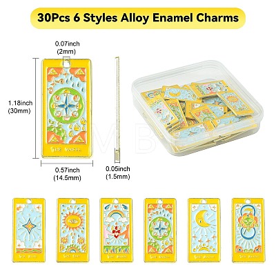 30Pcs 6 Styles Alloy Enamel Pendants ENAM-CJ0005-73-1