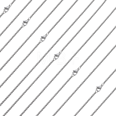 10Pcs 304 Stainless Steel Box Chain Necklaces NJEW-BBC0001-11B-1