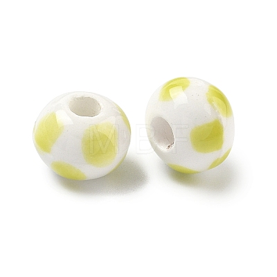 Handmade Porcelain European Beads PORC-C009-01G-1