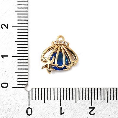 Brass Glass Charms KK-F916-30G-1