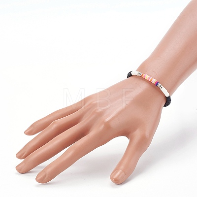 Handmade Polymer Clay Heishi Beaded Stretch Bracelets BJEW-JB06146-05-1