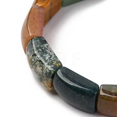 Natural Indian Agate Bead Stretch Bracelets for Women Men BJEW-C097-02A-10-1