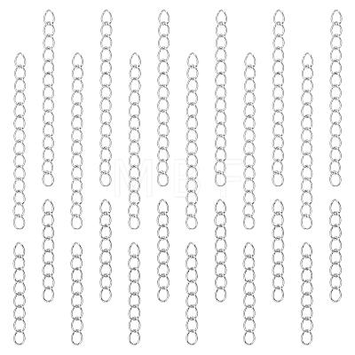 Unicraftale 100Pcs 2 Style 304 Stainless Steel Curb Chain Extender STAS-UN0038-14P-1