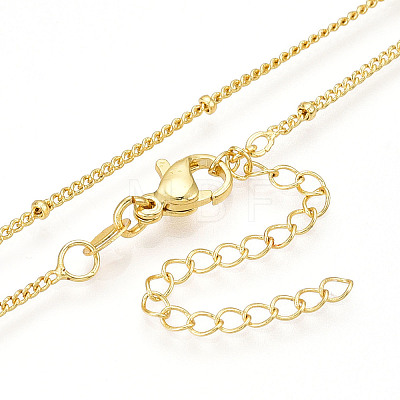 Round Brass Curb Chain Necklaces for Women NJEW-G084-18LG-1