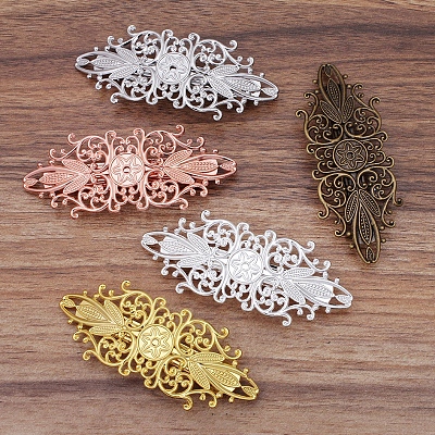 Vintage Hair Accessories Iron Hair Barrette Findings OHAR-PW0001-035P-1