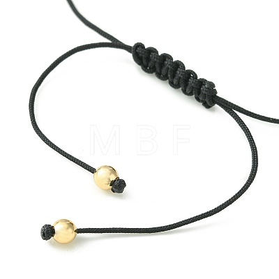 2Pcs 2 Style Natural Black Agate & Synthetic Moonstone & Acrylic Round Braided Bead Bracelets Set BJEW-JB09443-1