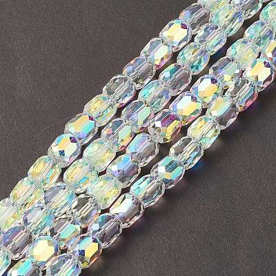 Electroplate Opaque Glass Beads GLAA-F108-10A-18-1