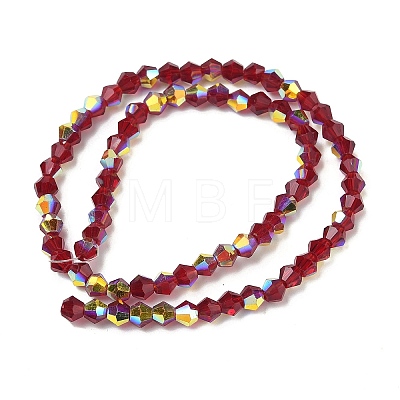 Electroplate Transparent Glass Beads Strands EGLA-K015-18D-1