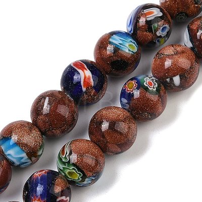 Handmade Millefiori Lampwork Beads Strands LAMP-G166-12B-1