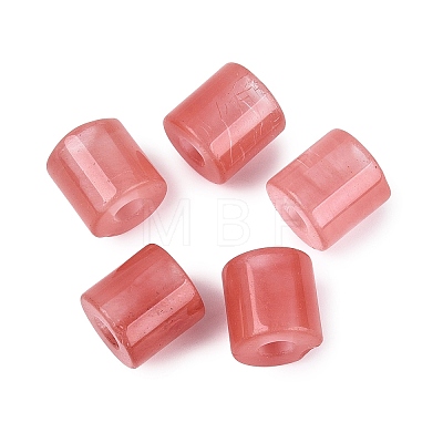 Synthetic Cherry Quartz Glass European Beads G-P520-05Q-1