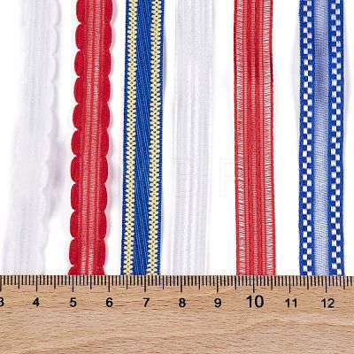18 Yards 6 Styles Independence Day Polyester & Polycotton Ribbons Sets SRIB-A015-02B-02-1