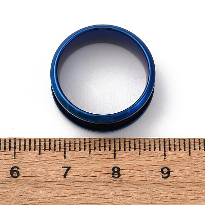 201 Stainless Steel Grooved Finger Ring Settings STAS-TAC0001-10A-L-1