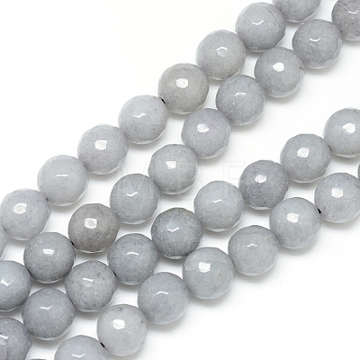 Natural White Jade Bead Strands G-R346-6mm-10-1