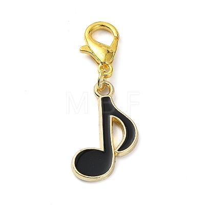 Musical Theme Alloy Enamel Pendants Decorations HJEW-JM01764-1