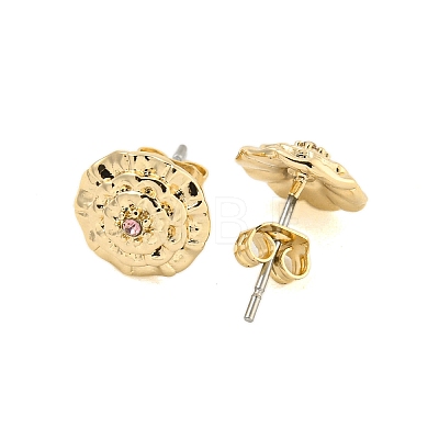 Brass Micro Pave Cubic Zirconia Ear Studs EJEW-P283-01G-10-1