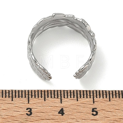 304 Stainless Steel Cuff Open Rings for Women RJEW-L341-02B-P-1