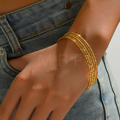 5Pcs Textured Brass Bangle Sets for Women TC3019-1