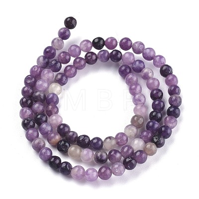 Natural Lepidolite/Purple Mica Stone Beads Strands G-K415-4mm-1