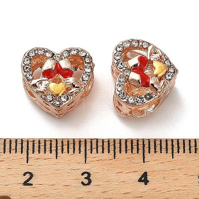 Alloy Enamel European Beads FIND-Q115-08RG-1